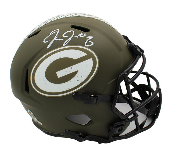 Josh Jacobs Signed Green Bay Packers Speed Full Size Salute To Service Helmet