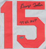 George Foster Signed Cincinnati Reds Road Jersey Inscribed "77 NL MVP"(Schwartz)