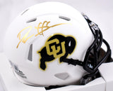Deion Sanders Signed Colorado White Speed Mini Helmet-Beckett W Hologram *Gold