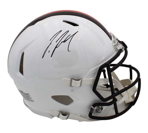 Jerry Jeudy Signed Cleveland Browns Speed Authentic Alternate White NFL Helmet