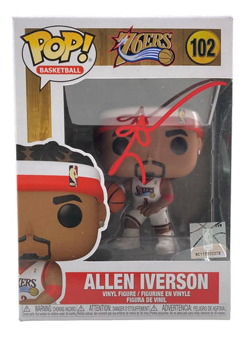 Allen Iverson Signed Philadelphia 76ers Funko Pop #102 JSA ITP