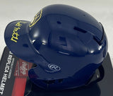 Milwaukee Brewers GARRETT MITCHELL Signed Rawlings BLUE Mini Helmet AUTO - BAS