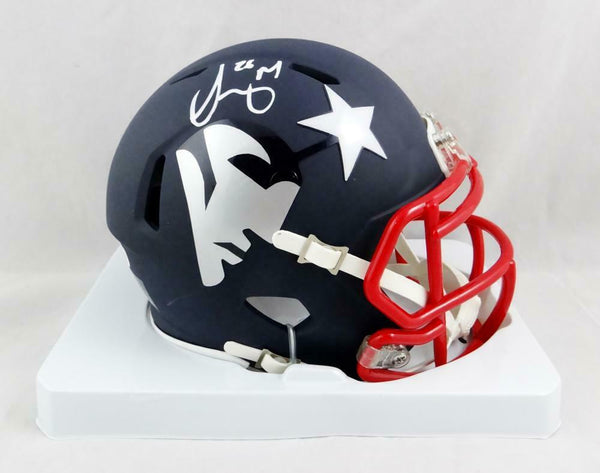 Sony Michel Autographed NE Patriots AMP Speed Mini Helmet- Beckett Auth *White