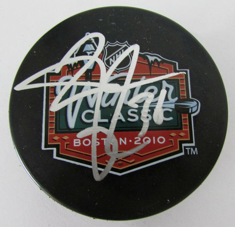 Darroll Powe Flyers Autographed/Signed 2010 Winter Classic Logo Puck PASS 144564