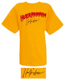 Hulk Hogan Signed Hulkamania Yellow Wrestling T-Shirt w/Hulkster Sig - (SS COA)