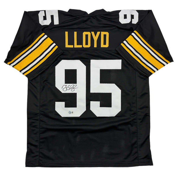 Autographed/Signed Greg Lloyd Pittsburgh Black Jersey Beckett BAS COA