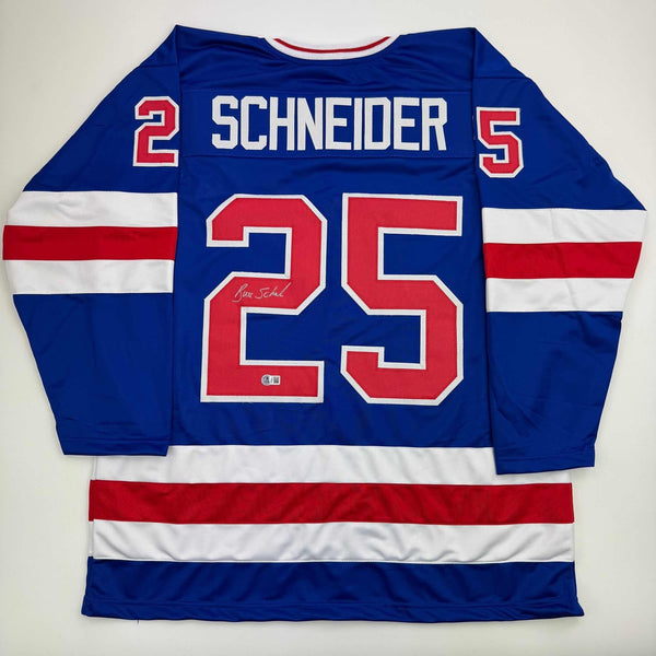Autographed/Signed Buzz Schneider Blue USA Miracle On Ice 1980 Jersey COA