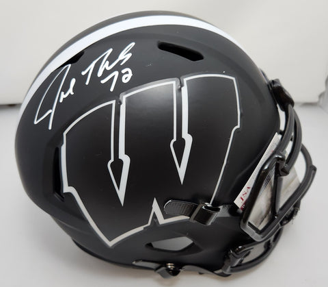 Badgers JOE THOMAS Signed Full Size Replica ECLIPSE Spd Helmet AUTO JSA