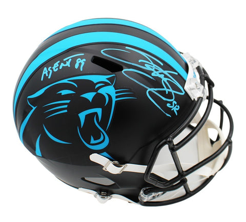 Steve Smith Sr Signed Panthers Speed Full Size Alternate Helmet w- Agent 89 Insc