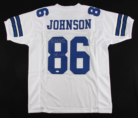 Butch Johnson Signed Cowboys Jersey Inscribed "SB XII" (JSA COA)Super Bowl Champ