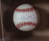 Willie Mays Autographed Baseball Framed w/ 8x10 Photo Stacks of Plaques COA