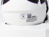 Justin Jefferson Autographed Vikings Lunar Speed Mini Helmet- Beckett W Holo
