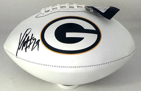 XAVIER McKINNEY Signed White Panel Replica Football AUTO - Green Bay Packers JSA
