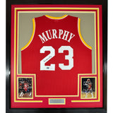 FRAMED Autographed/Signed CALVIN MURPHY 35x39 Houston Red Jersey PSA COA