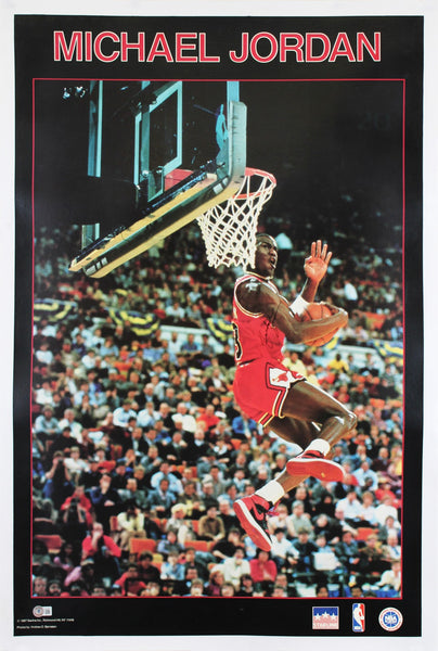 Bulls Michael Jordan Authentic Signed 22x34 1987 Starline Poster BAS #AC16927