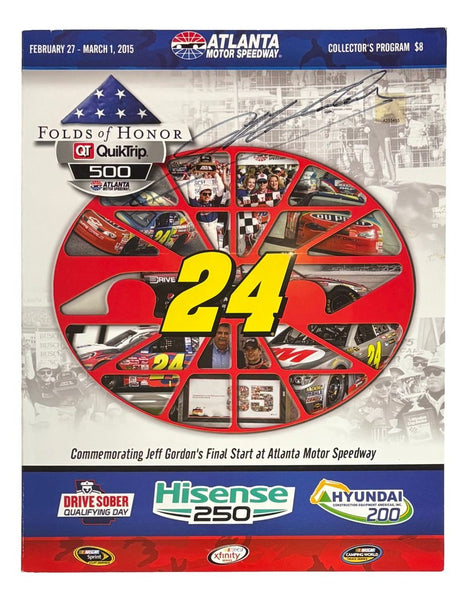 Jeff Gordon Signed NASCAR 2015 Folds Of Honor 500 Collector's Program PSA/DNA
