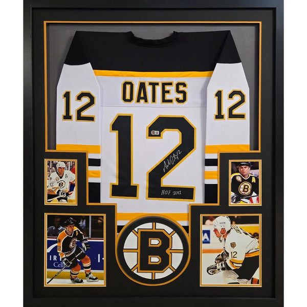 Adam Oates Autographed Signed Framed White Boston Bruins Jersey BECKETT