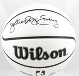 Julius Erving Autographed NBA Wilson Canvas Edition Basketball - Beckett W Holo