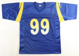Aaron Donald Signed Los Angeles Rams Highlight Stat Jersey (Beckett) Pro Bowl DE