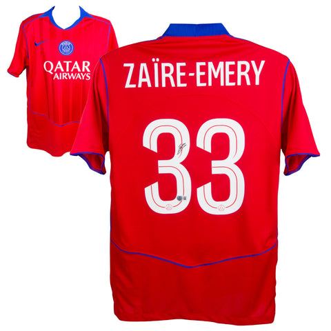 Warren Zaire-Emery Signed PSG Away Soccer Jersey #33 with Beckett Witness