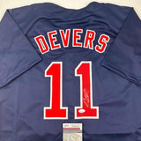 Autographed/Signed Rafael Devers Boston Blue Baseball Jersey JSA COA