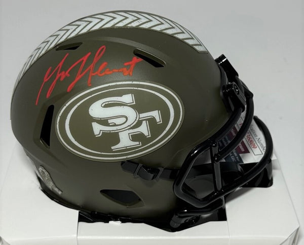 San Fran 49ers GARRISON HEARST Signed SALUTE Speed Mini Helmet AUTO - JSA
