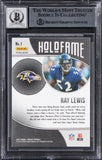 Ravens Ray Lewis Signed 2021 Panini Mosaic Holofame #1 Card Auto 10! BAS Slabbed