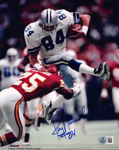 Cowboys Jay Novacek Authentic Signed 8x10 Vertical Hurdle Photo Autographed BAS