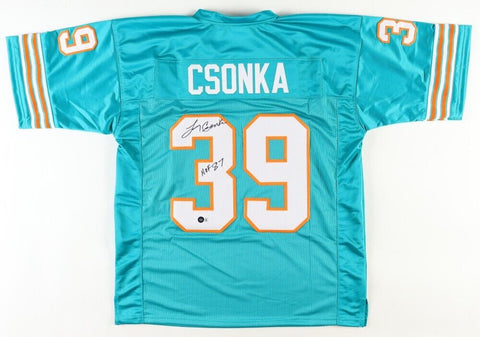 Larry Csonka Signed 1972 Miami Dolphins Jersey (Beckett) 2xSuper Bowl Champ R.B.