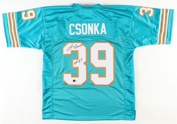 Larry Csonka Signed 1972 Miami Dolphins Jersey (Beckett) 2xSuper Bowl Champ R.B.