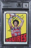 Julius Erving "HOF 93" Signed 1972 Topps #195 Rookie Card Auto 10 BAS Slab 3