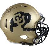 Deion Sanders Autographed Colorado Buffaloes F/S Gold Helmet Beckett 49653