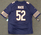 CHICAGO BEARS KHALIL MACK AUTOGRAPHED BLUE NIKE JERSEY SIZE XL BECKETT 148305