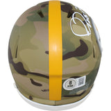 Jerome Bettis Autographed Pittsburgh Steelers Camo Mini Helmet Beckett 51645