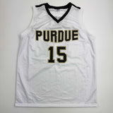 Autographed/Signed Zach Edey Purdue White College Basketball Jersey JSA COA