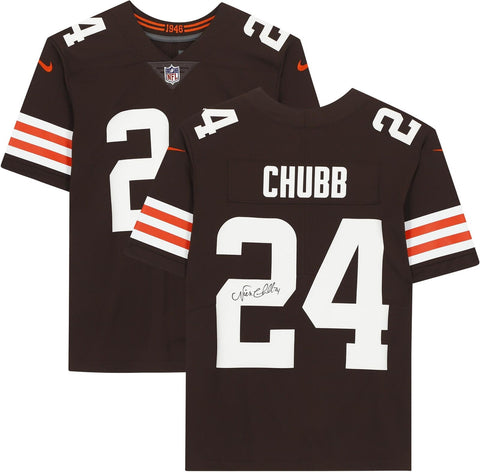 Nick Chubb Cleveland Browns Autographed Brown Nike Limited Jersey