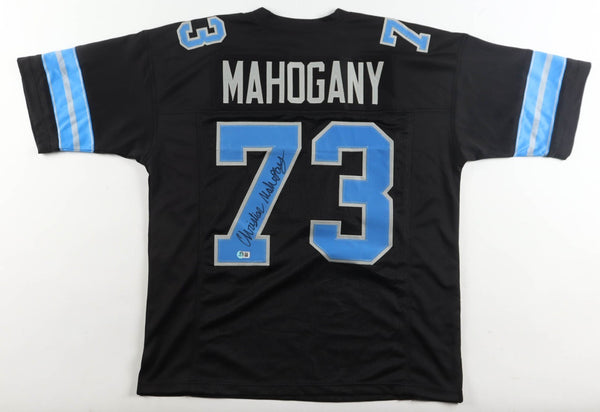 Christian Mahogany Signed Detroit Lions Jersey (Beckett) 2024 Draft Pick/ O-Line