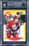 Flames Joe Mullen Authentic Signed 1990 Pro Set #40B Card BAS Slabbed