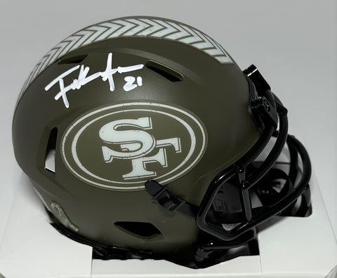 SF 49ers FRANK GORE Signed Riddell SALUTE SERVICE Speed Mini Helmet AUTO - JSA