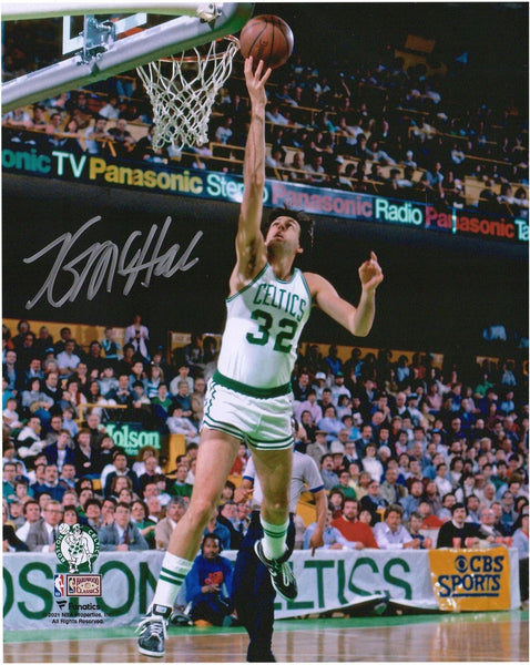 Kevin McHale Boston Celtics Autographed 8" x 10" Lay Up In White Jersey Photo