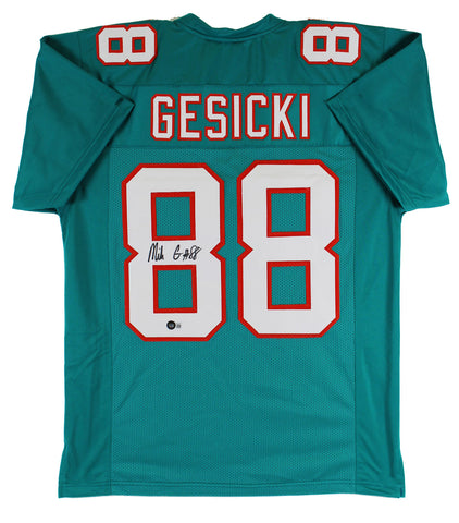 Mike Gesicki Authentic Signed Teal Pro Style Jersey Autographed BAS Witnessed