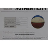 Larry Brown Autographed Denver Nuggets Logo Basketball Retro Beckett LOA 51602