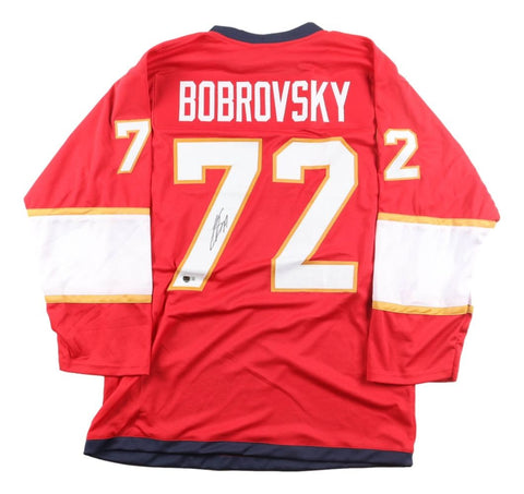 Sergei Bobrovsky Florida Signed Red Hockey Jersey BAS