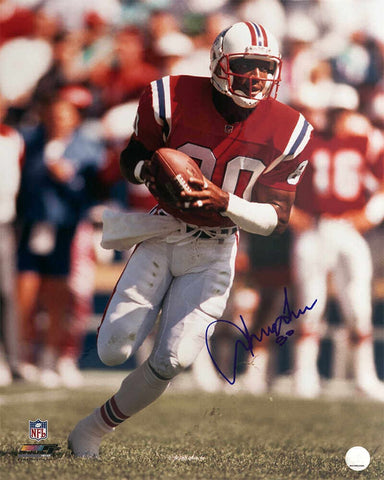 Irving Fryar Signed Patriots Red Jersey Action 16x20 Photo - (SCHWARTZ COA)