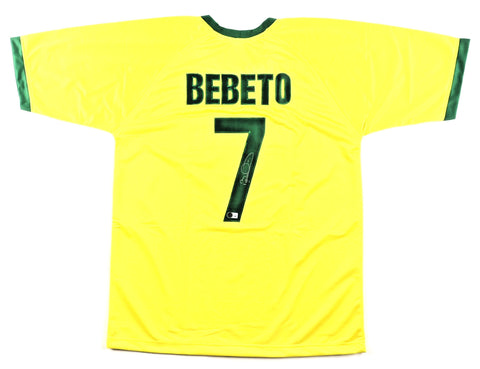 Bebeto Signed Brazil National Team Custom Jersey (Beckett) Roberto Machado