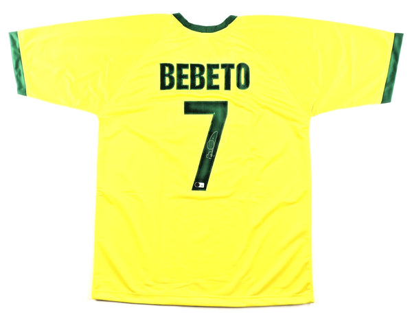 Bebeto Signed Brazil National Team Custom Jersey (Beckett) Roberto Machado