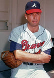 Eddie Matthew Signed Hall of Fame Postcard Boston, Milwaukee, Atlanta Braves PSA