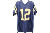 Roger Staubach Autographed College Style XL Blue Jersey Heisman Beckett 55361