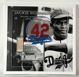 Jackie Robinson Laser Signature Brooklyn Dodgers Debut Framed Collage