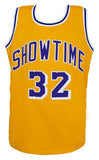 Magic Johnson Signed Gold T/B Custom Basketball Jersey - (Beckett COA)